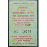 1979-80 LIVERPOOL V MANCHESTER UNITED TICKET