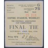 1948 MANCHESTER UNITED V BLACKPOOL FA CUP FINAL TICKET