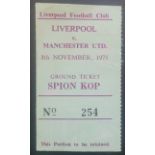 1975-76 LIVERPOOL V MANCHESTER UNITED TICKET