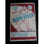 LATE 1940'S ASTON VILLA OFFICIAL HISTORY 32 PAGE BOOKLET.