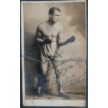 BOXING JOHNNY CUTHBERT 1934 AUTOGRAPHED POSTCARD