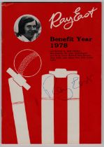 CRICKET - RAY EAST ESSEX HAND SIGNED BENEFIT BROCHURE