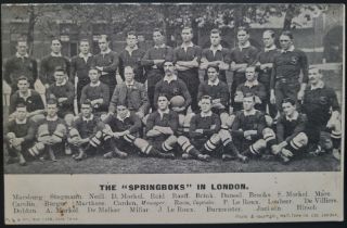ORIGINAL POSTCARD OF THE 1905 SOUTH AFRICA RUGBY UNION TEAM