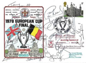 LIVERPOOL 1978 EUROPEAN CUP POSTAL COVER SIGNED BY 16