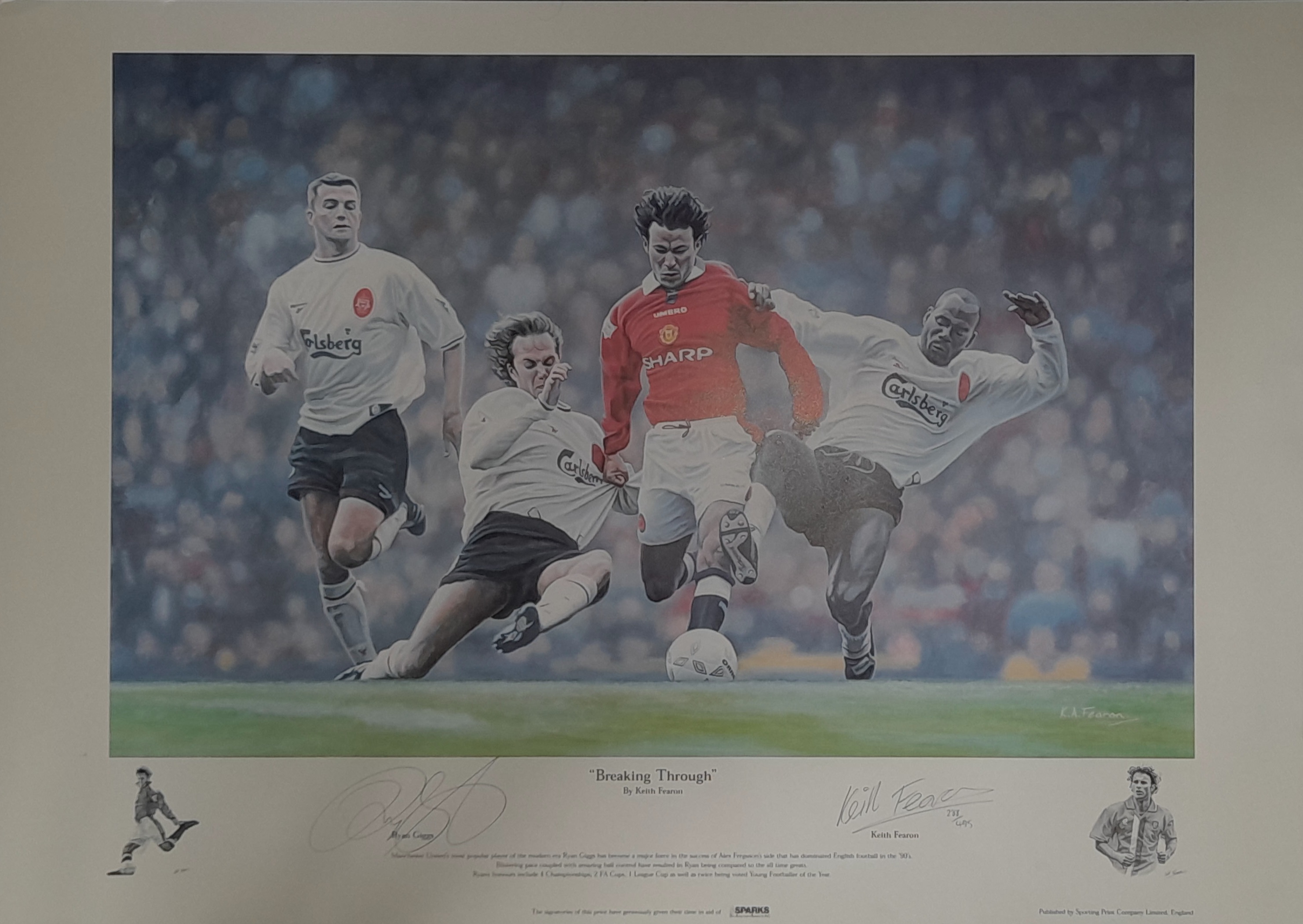 MANCHESTER UNITED RYAN GIGGS HAND SIGNED LIMITED EDITION LITHOGRAPH