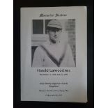 CRICKET HAROLD LARWOOD FUNERAL ORDER OF SERVICE