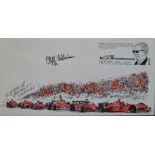 2001 FERRARI MOTOR RACING LTD EDITION POSTAL COVER AUTOGRAPHED BY CLIFF ALLISON