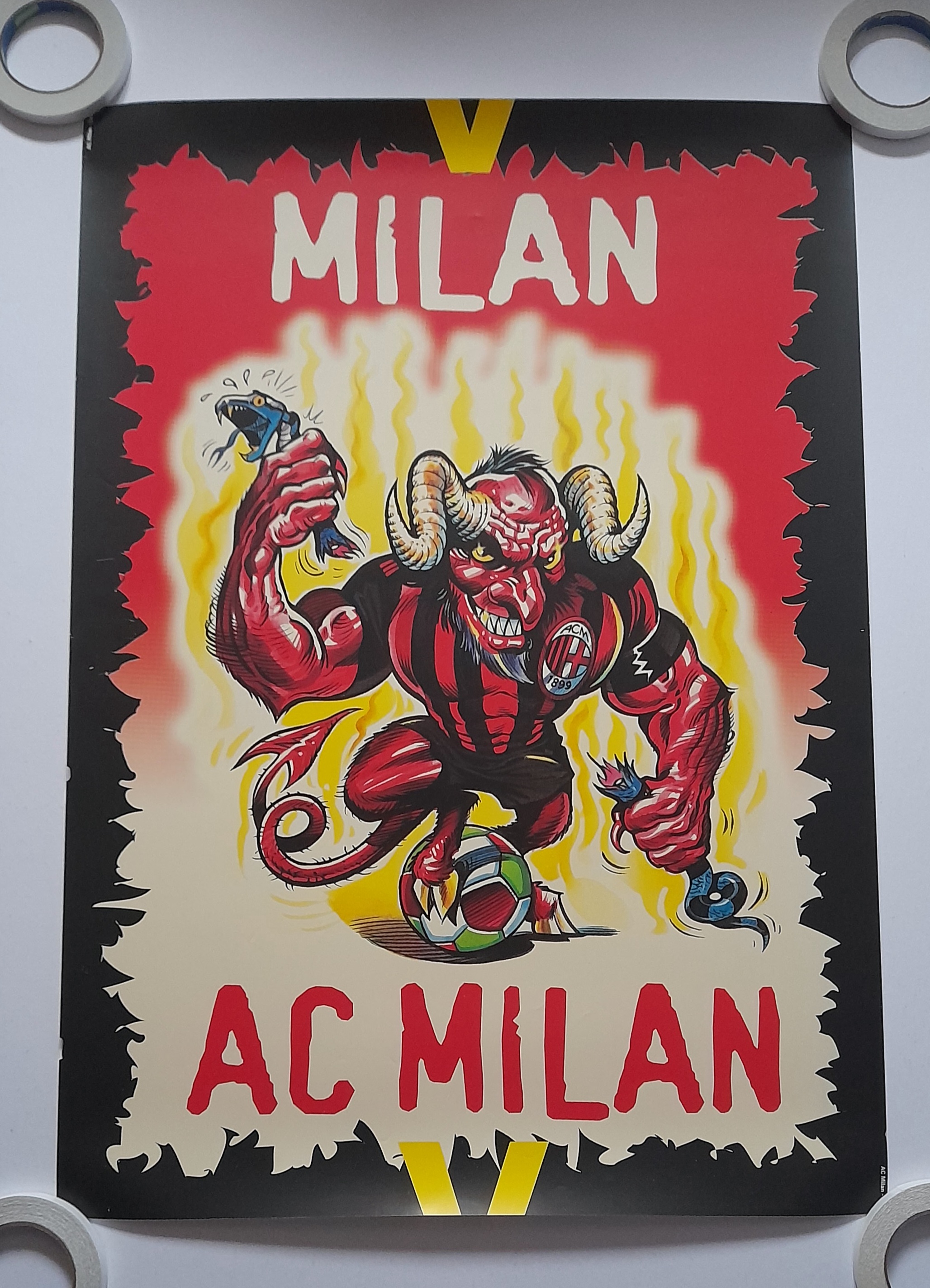 A C MILAN VINTAGE LARGE POSTER