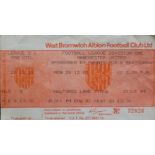 1981-82 WEST BROMWICH ALBION V MANCHESTER UNITED UNUSED TICKET