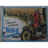 MOTORCYCLE - BSA 500 VERY LARGE METAL WALL PLAQUE