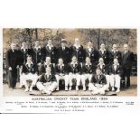 CRICKET ORIGINAL POSTCARD OF THE 1934 AUSTRALIA TEAM