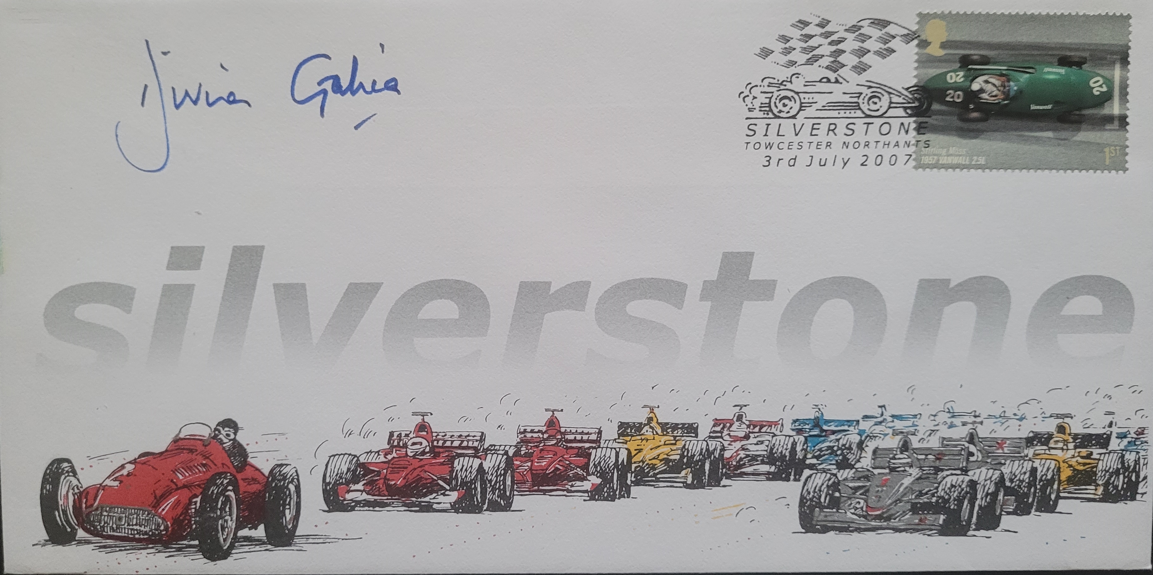 2007 SLVERSTONE MOTOR RACING LTD EDITION POSTAL COVER AUTOGRAPHED BY DAVINA GALICA