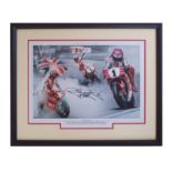 MOTORCYCLE RACING CARL FOGARTY AUTOGRAPHED & FRAMED MONTAGE