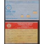 1990-91 LEAGUE CUP SEMI-FINAL MANCHESTER UNITED V LEEDS UNITED TICKET'S FOR BOTH LEGS