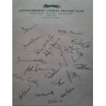 CRICKET LEICESTERSHIRE OFFICIAL AUTOGRAPH SHEET