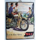 MOTORCYCLE - BSA KING OF THE QUEEN'S HIGHWAY VERY LARGE METAL WALL PLAQUE