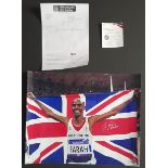 2012 OLYMPICS MO FARAH OFFICIAL AUTOGRAPHED PHOTO