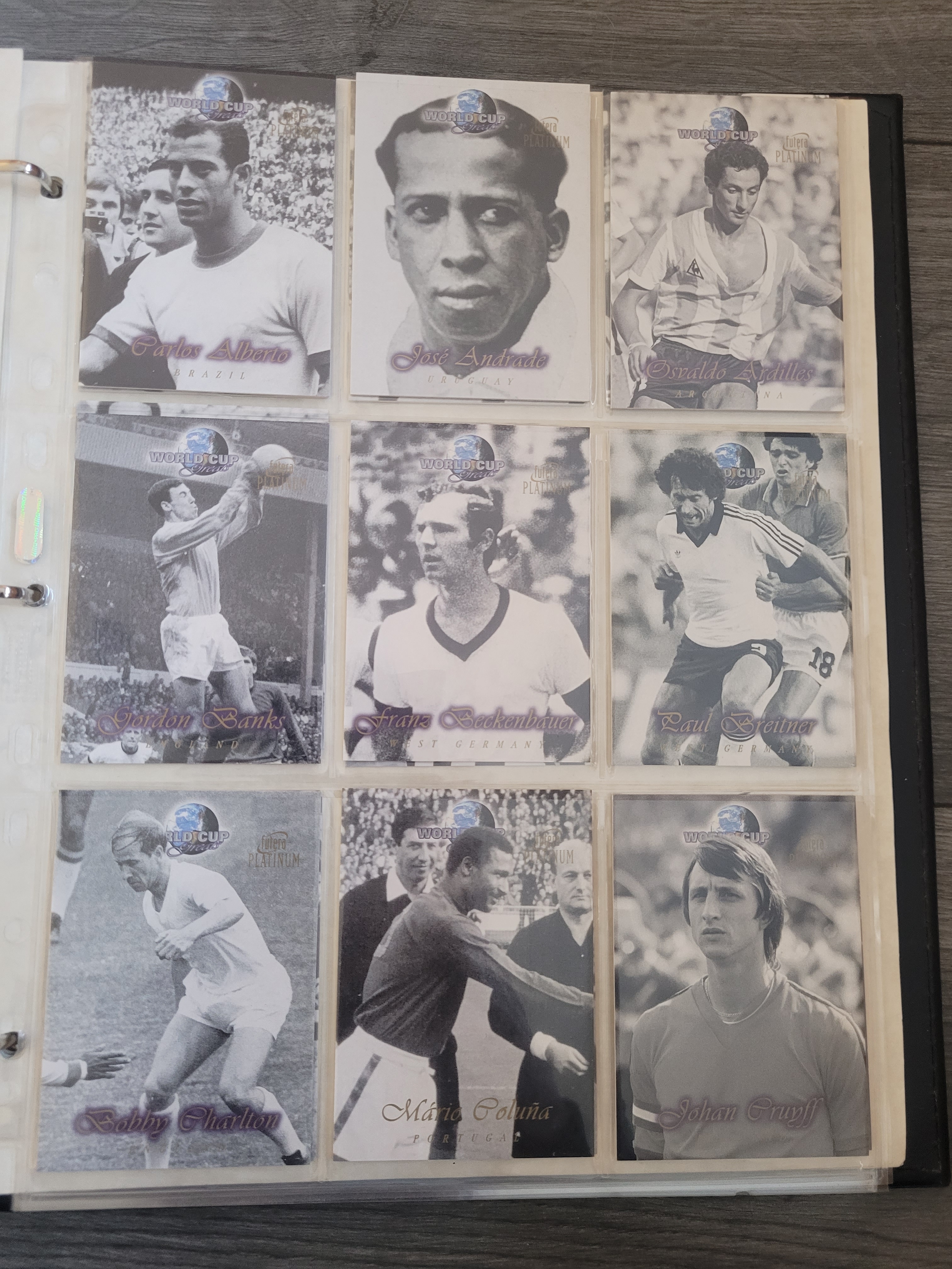 LIMITED EDITION FUTERA PLATINUM ALBUM OF WORLD CUP GREATS - FULL SET OF 51 CARDS - Image 3 of 6