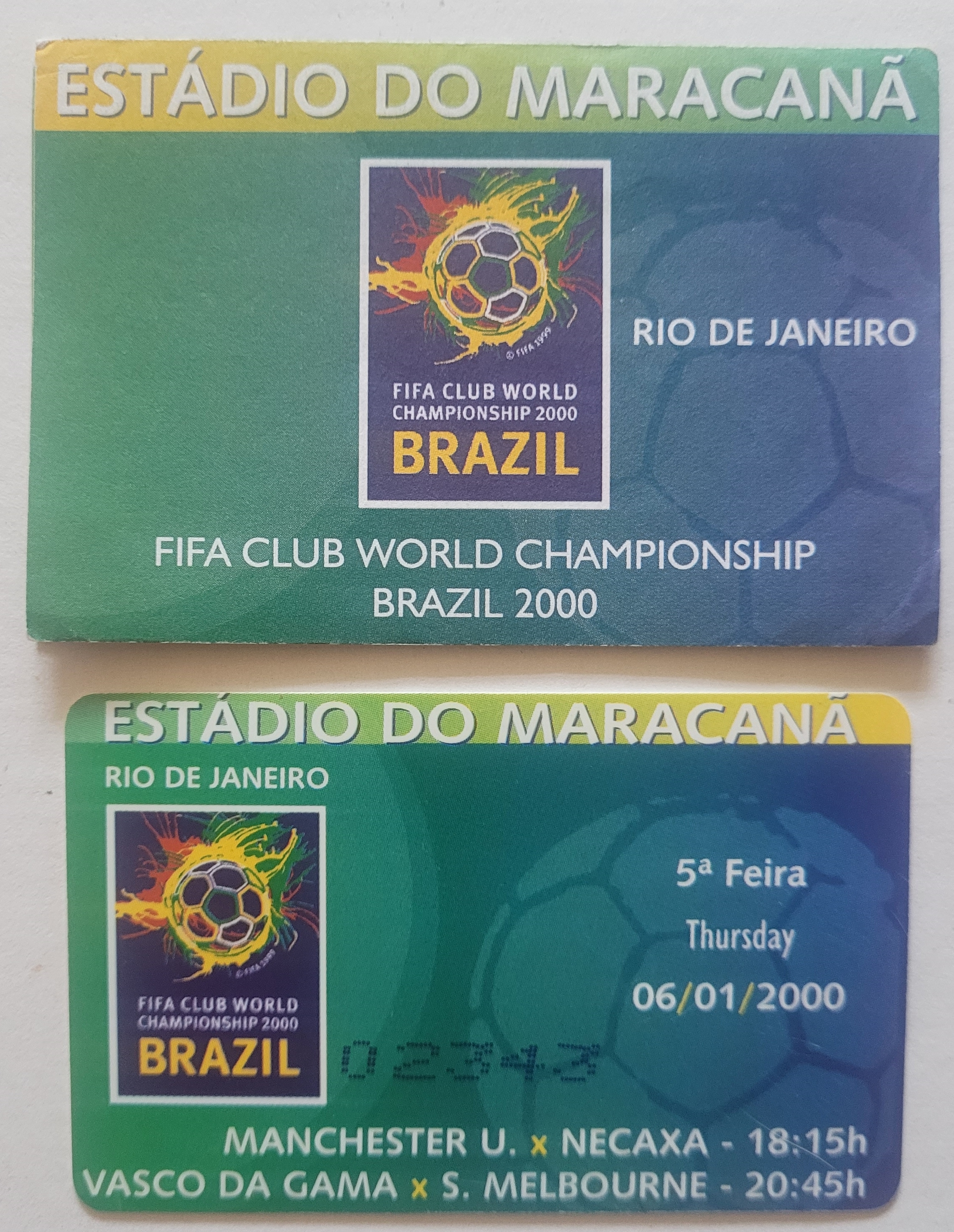 2000 NECAXA V MANCHESTER UNITED FIFA CLUB WORLD CHAMPIONSHIP TICKET PLAYED IN BRAZIL