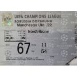 1996-97 BORUSSIA DORTMUND V MANCHESTER UNITED CHAMPIONS LEAGUE SEMI-FINAL TICKET