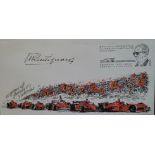 2001 FERRARI MOTOR RACING LTD EDITION POSTAL COVER AUTOGRAPHED BY MAURICE TRINTIGNANT