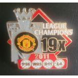 MANCHESTER UNITED 2011 PREMIER LGE WINNERS LARGE BADGE