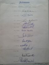 CRICKET 1980'S ESSEX AUTOGRAPH SHEET