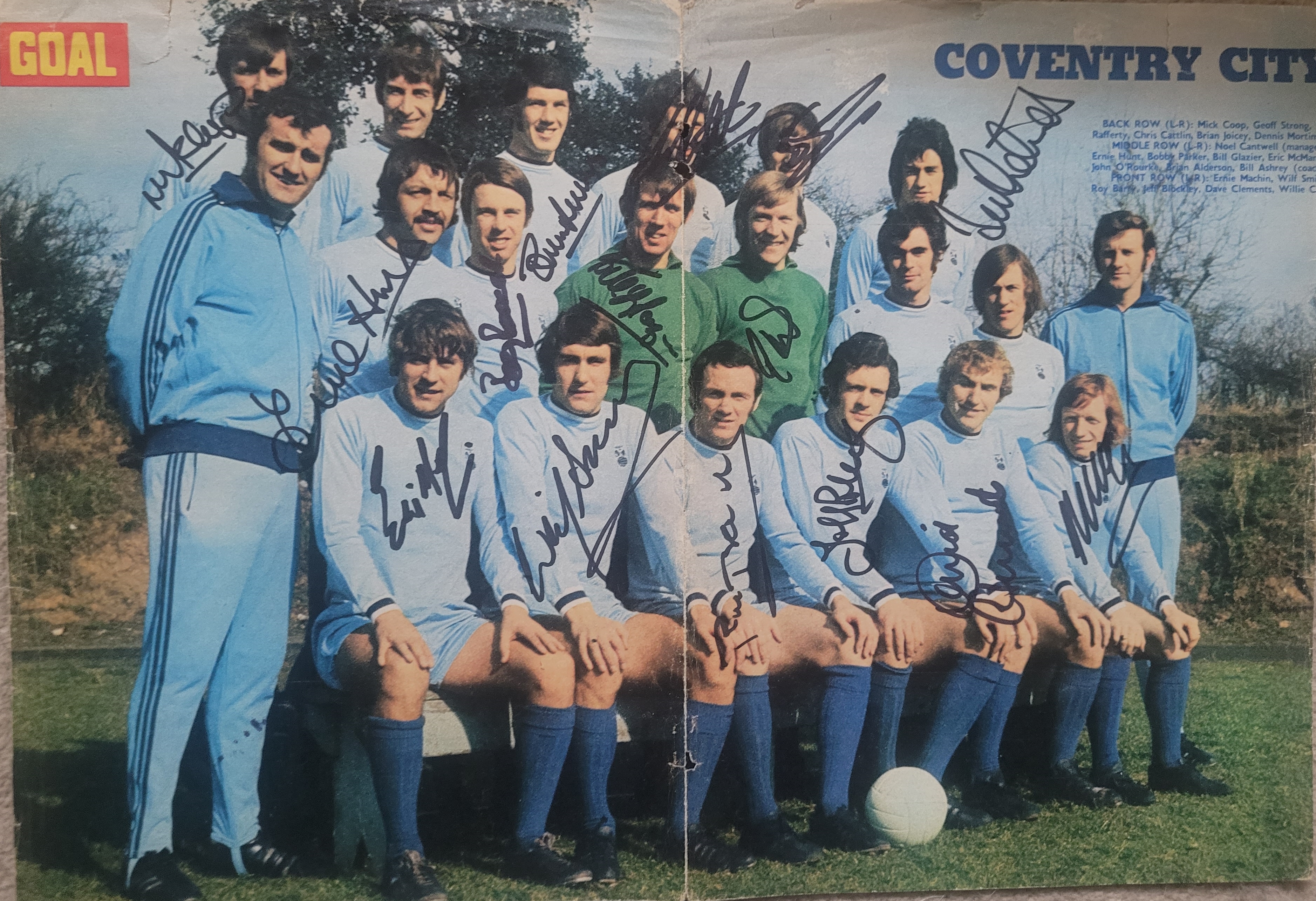 1960'S COVENTRY CITY LARGE MAGAZINE PICTURE AUTOGRAPHED BY 15