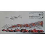 2001 FERRARI MOTOR RACING LTD EDITION POSTAL COVER AUTOGRAPHED BY TONY BROOKS