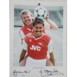 ARSENAL KENNY SANSOM & GRAHAM RIX LIMITED EDITION LARGE AUTOGRAPHED PHOTO