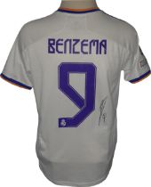 REAL MADRID REPLICA SHIRT AUTOGRAPHED BY KARIM BENZEMA