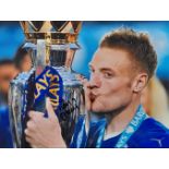 LEICESTER CITY JAMIE VARDY AUTOGRAPHED LARGE PHOTO