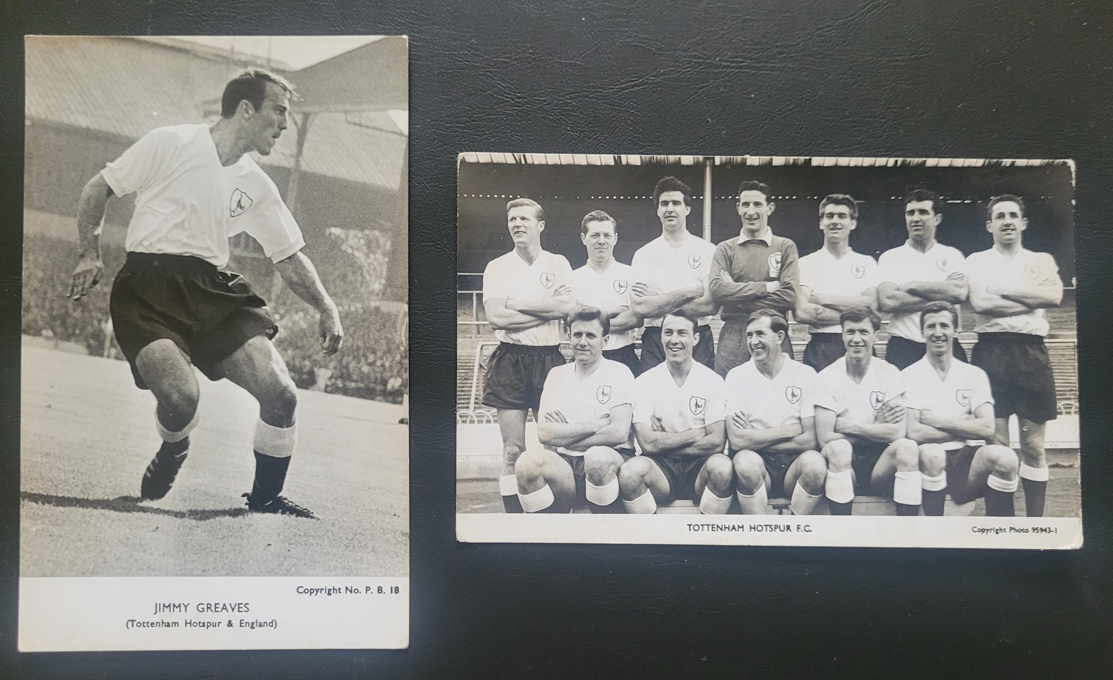 TOTTENHAM HOTSPUR EARLY 1960'S ORIGINAL POSTCARDS & PHOTO X 5 - Image 2 of 2