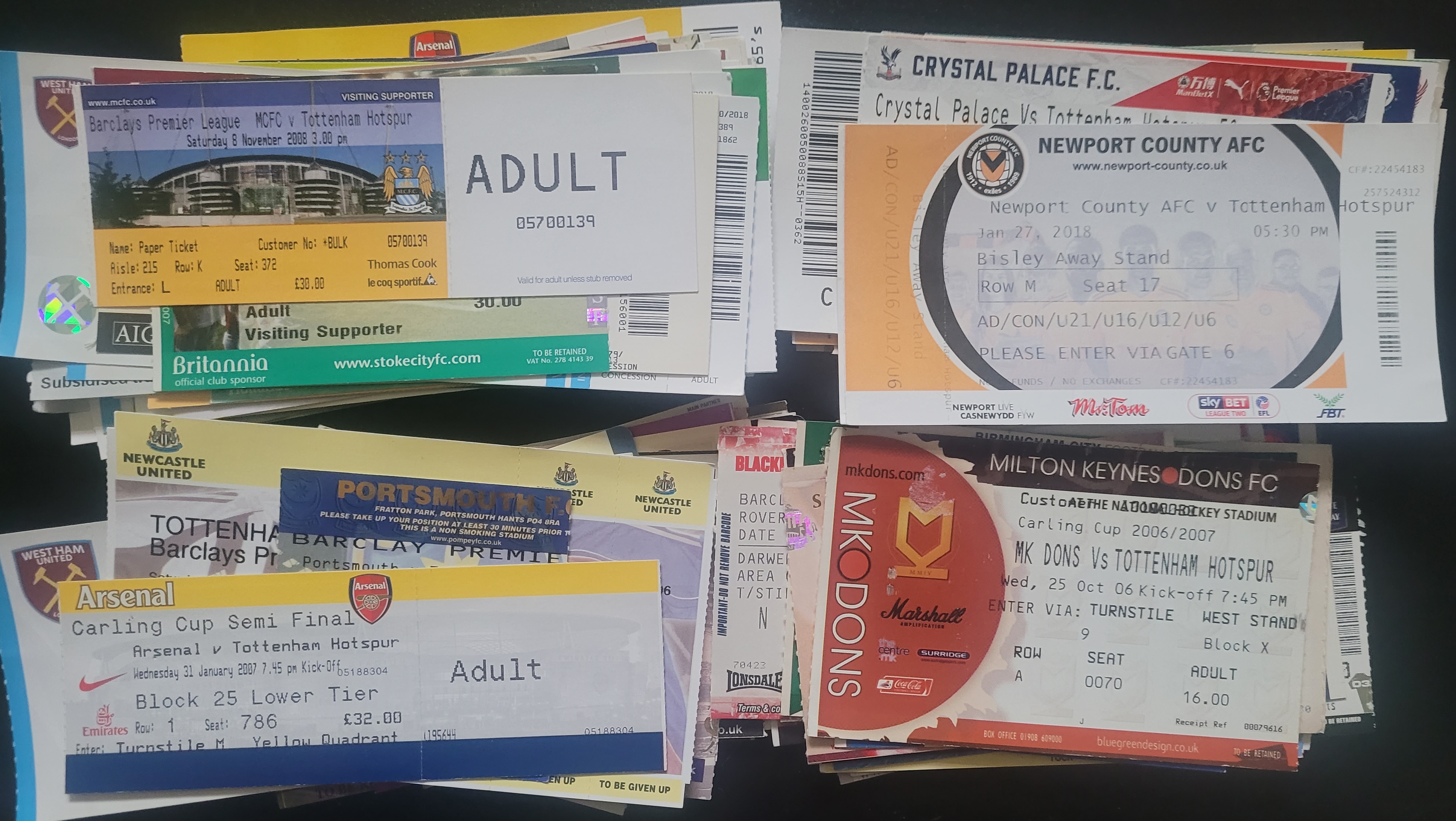 TOTTENHAM HOTSPUR AWAY MATCH TICKETS X 126