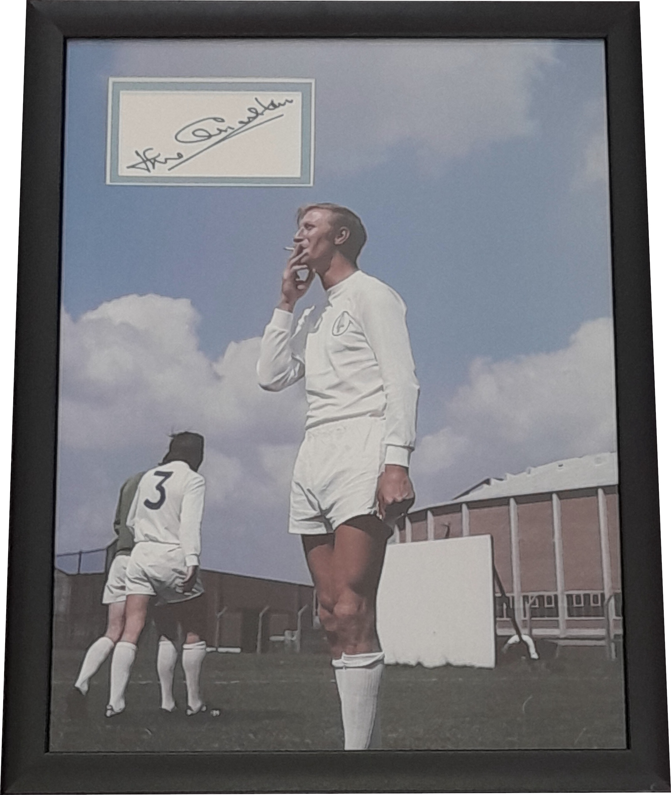 LEEDS UNITED JACK CHARLTON AUTOGRAPH & MOUNTED PHOTO