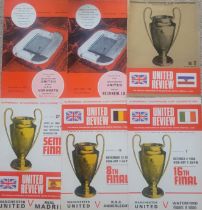 MANCHESTER UNITED 1960'S EUROPEAN HOME PROGRAMMES X 11