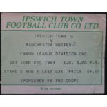 1983-84 IPSWICH TOWN V MANCHESTER UNITED TICKET