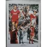 LIVERPOOL RAY KENNEDY LARGE AUTOGRAPHED PHOTO MONTAGE