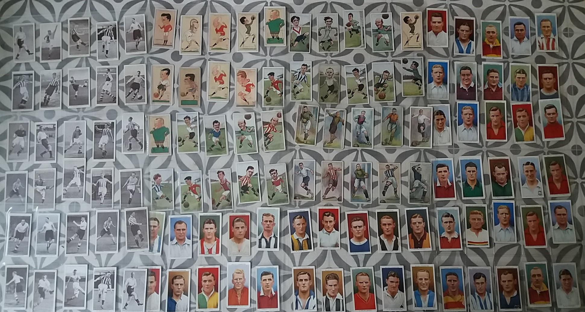 COLLECTION OF FOOTBALL CIGARETTE CARDS X 120 FROM 1920'S & 30'S