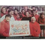 AUTOGRAPHED LIVERPOOL PICTURE WITH 8 SIGNATURES INCLUDING BOB PAISLEY