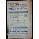 RUGBY UNION 1951 CARDIFF V SOUTH AFRICA