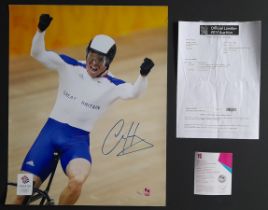 2008 OLYMPICS CHRIS HOY OFFICIAL AUTOGRAPHED PHOTO