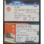 MANCHESTER UNITED V DEBRECEN CHAMPIONS LGE TICKET - CRISTIANO RONALDO IST CHAMPIONS LGE GOAL