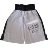 MIKE TYSON AUTOGRAPHED BOXING TRUNKS