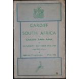 RUGBY UNION 1960 CARDIFF V SOUTH AFRICA