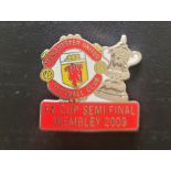 MANCHESTER UNITED 2009 FA CUP SEMI-FINAL BADGE Ref MS