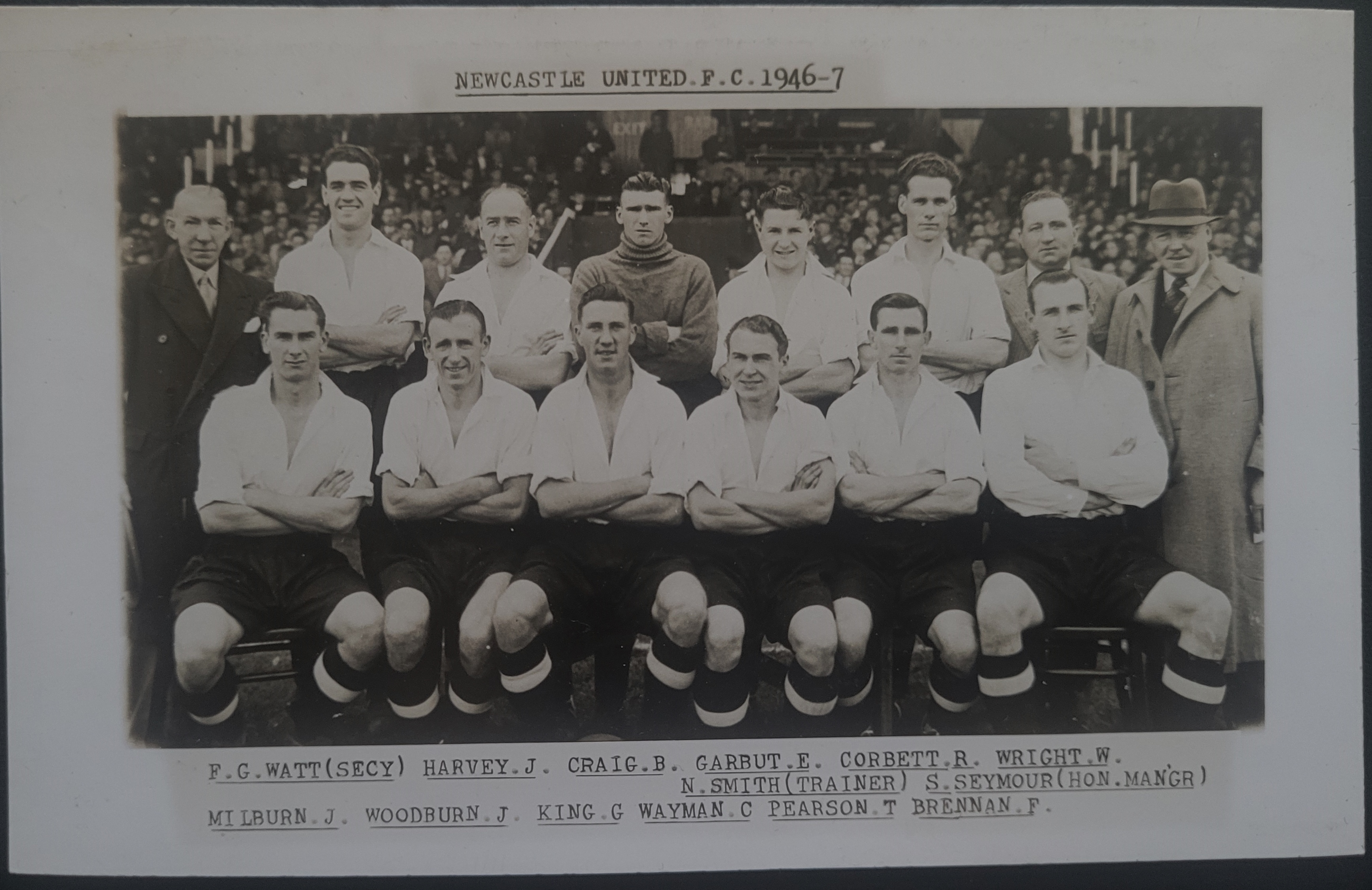 1946-47 ORIGINAL ALBERT WILKES NEWCASTLE UNITED TEAM PHOTO