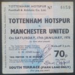 1975-76 TOTTENHAM HOTSPUR V MANCHESTER UNITED TICKET