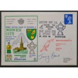 1972 NORWICH CITY V EVERTON LIMITED EDITION POSTAL COVER AUTOGRAPHED BY JIMMY BONE