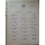 CRICKET 1996 NOTTINGHAMSHIRE OFFICIAL AUTOGRAPH SHEET